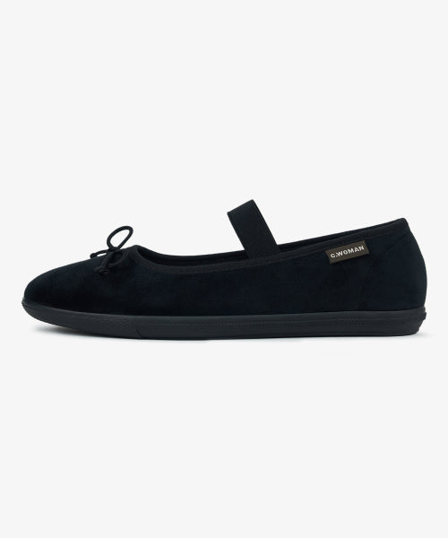RIBBON MARY JANE FLAT SHOES BLACK