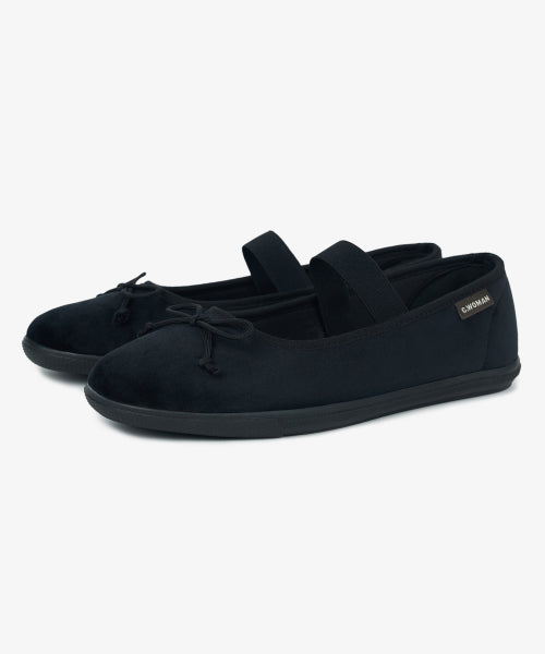 RIBBON MARY JANE FLAT SHOES BLACK