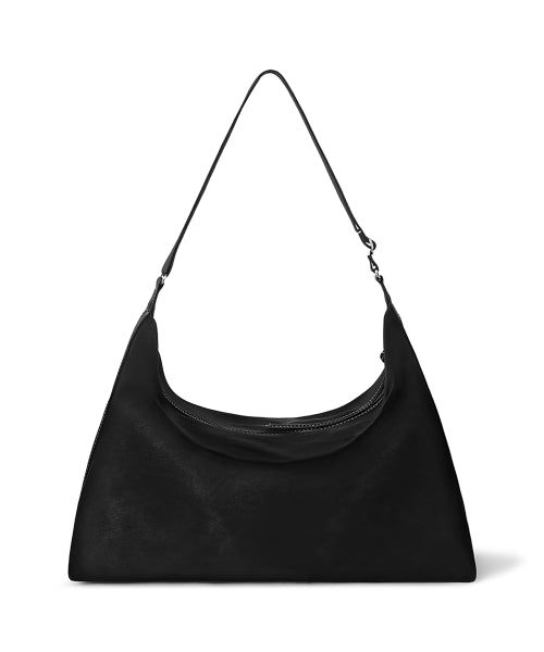ROOMY HOBO BAG NUBUCK - 2 COLORS BLACK