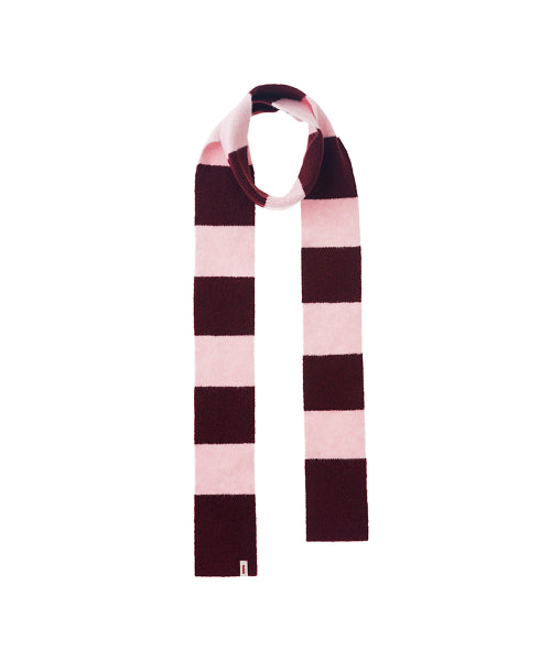 BORDER STRIPE MUFFLER - 3 COLORS BURGUNDY