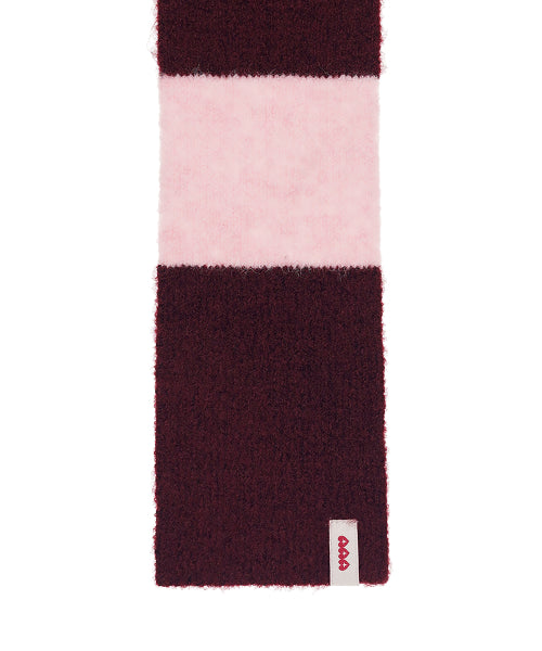 BORDER STRIPE MUFFLER - 3 COLORS BURGUNDY
