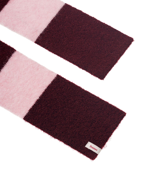 BORDER STRIPE MUFFLER - 3 COLORS BURGUNDY