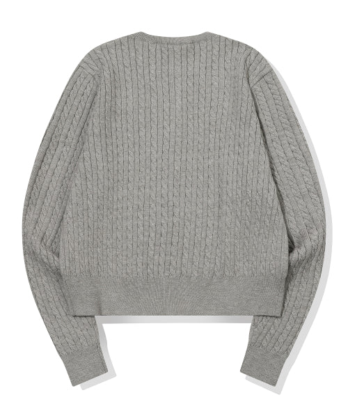 CROP KNIT CARDIGAN - 3 COLORS GREY