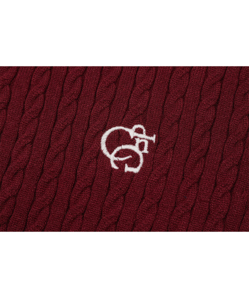 CROP KNIT CARDIGAN - 3 COLORS BURGUNDY