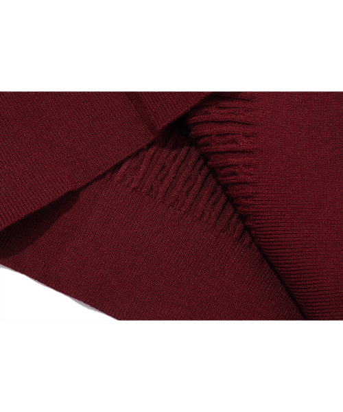 CROP KNIT CARDIGAN - 3 COLORS BURGUNDY