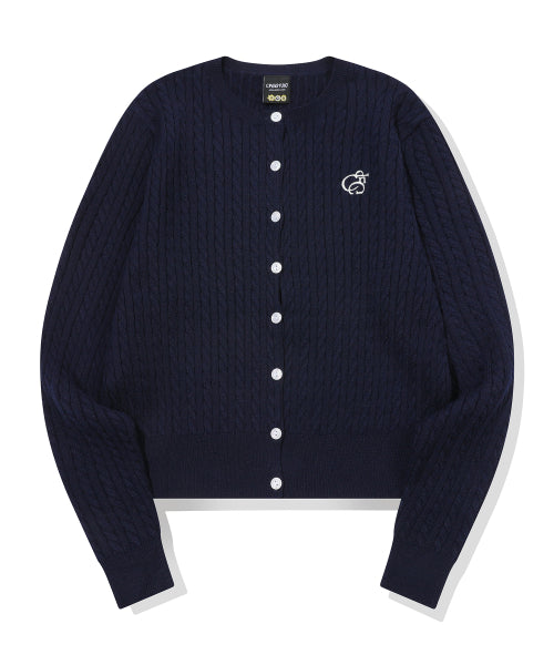 CROP KNIT CARDIGAN - 3 COLORS NAVY
