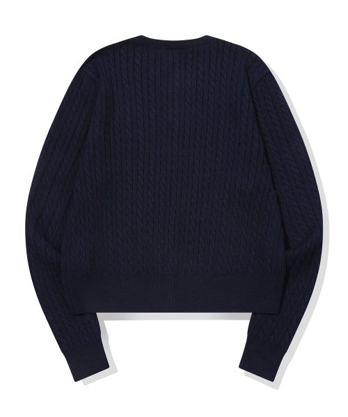 CROP KNIT CARDIGAN - 3 COLORS NAVY