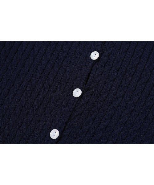 CROP KNIT CARDIGAN - 3 COLORS NAVY