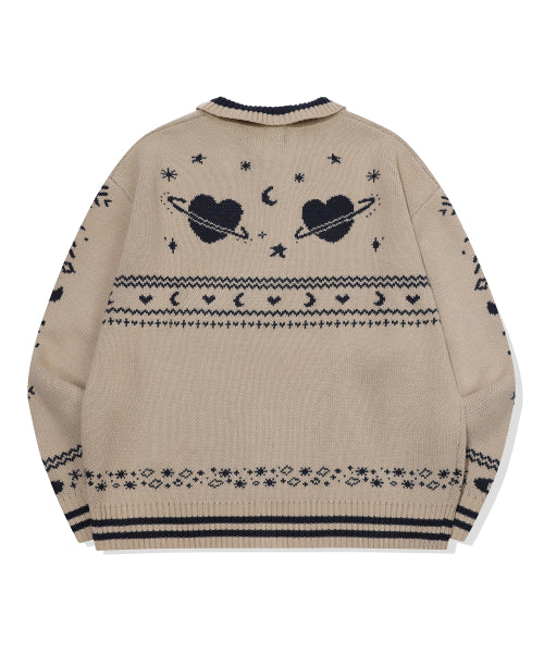 2-WAY ZIP-UP CARDIGAN - 2 COLORS CREAM