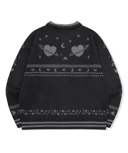 2-WAY ZIP-UP CARDIGAN - 2 COLORS CHARCOAL