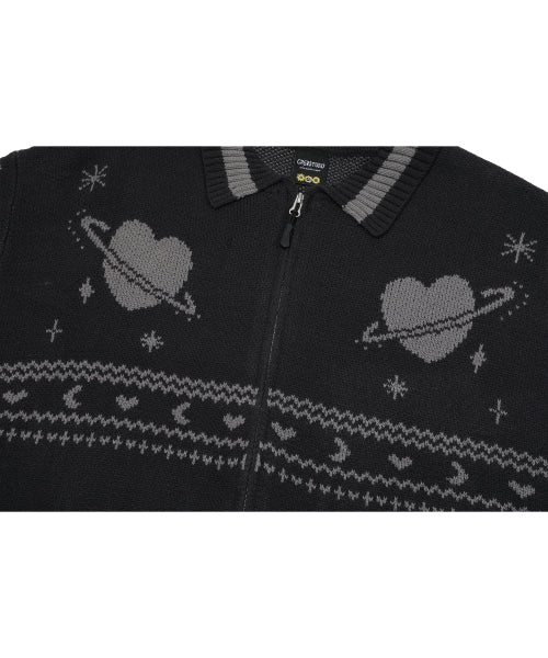 2-WAY ZIP-UP CARDIGAN - 2 COLORS CHARCOAL
