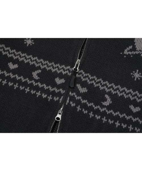2-WAY ZIP-UP CARDIGAN - 2 COLORS CHARCOAL