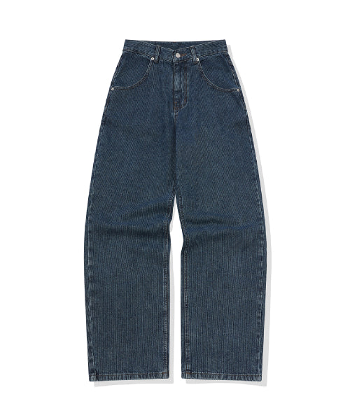 CORDUROY WIDE DENIM PANTS INDIGO