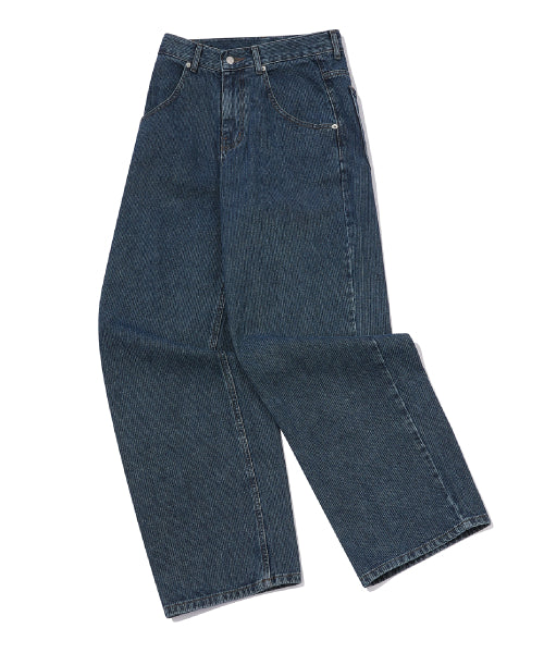 CORDUROY WIDE DENIM PANTS INDIGO