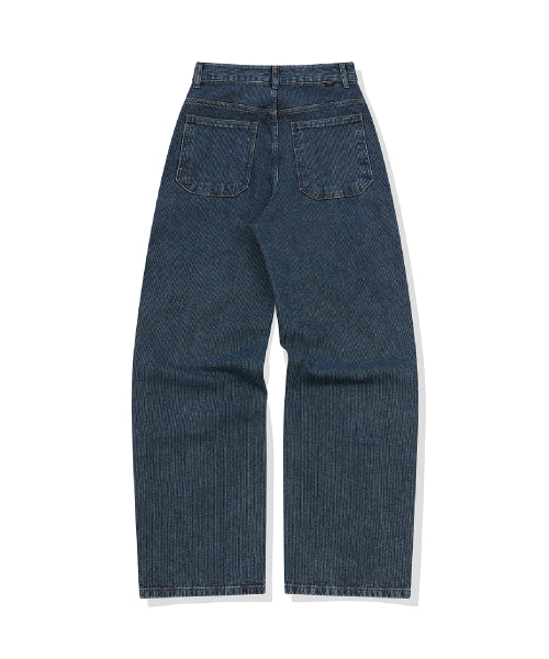CORDUROY WIDE DENIM PANTS INDIGO