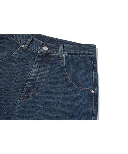 CORDUROY WIDE DENIM PANTS INDIGO