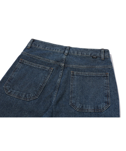 CORDUROY WIDE DENIM PANTS INDIGO