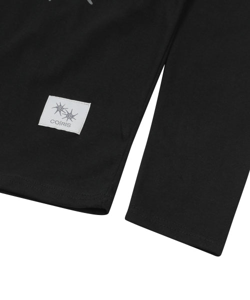 SOLUNA CONTRAST ROUND NECK LONG SLEEVE TEE UNISEX - 4 COLORS BLACK
