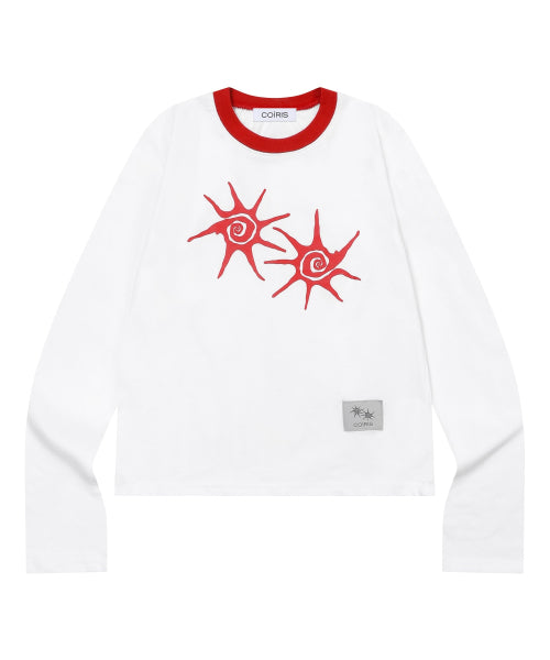 SOLUNA CONTRAST ROUND NECK LONG SLEEVE TEE UNISEX - 4 COLORS BLACK