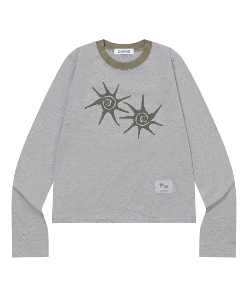 SOLUNA CONTRAST ROUND NECK LONG SLEEVE TEE UNISEX - 4 COLORS BLACK