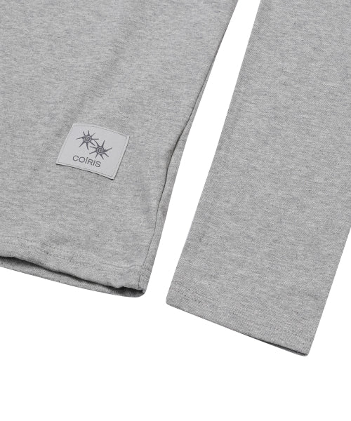 SOLUNA CONTRAST ROUND NECK LONG SLEEVE TEE UNISEX - 4 COLORS BLACK