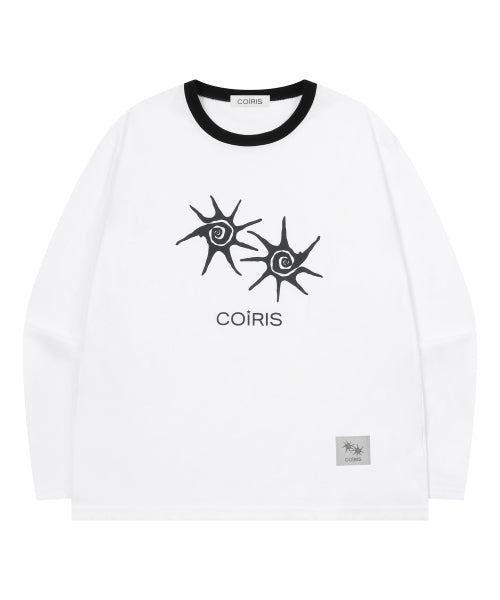 SOLUNA CONTRAST ROUND NECK LONG SLEEVE TEE UNISEX - 4 COLORS BLACK
