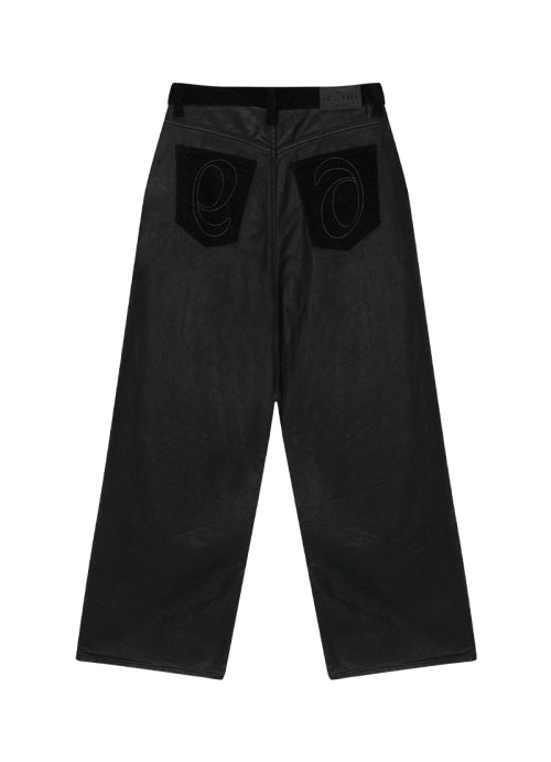TESS LEATHER MIX CORDUROY PANTS
