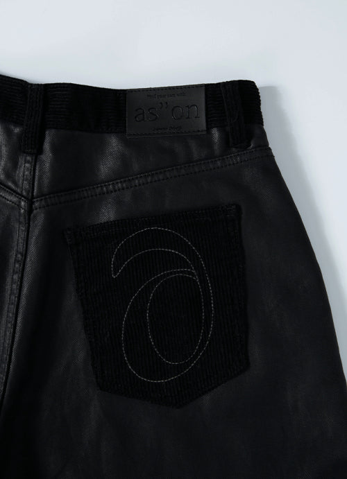 TESS LEATHER MIX CORDUROY PANTS