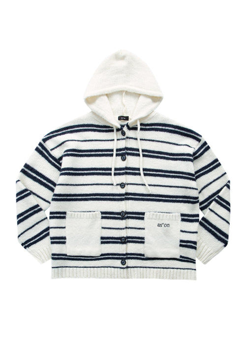 BERA STRIPE HOOD CARDIGAN - 2 COLORS