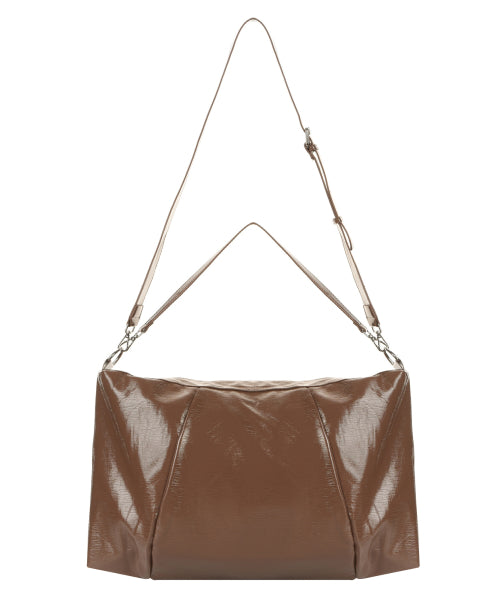 NICOLE MEGA SQUARE SHOULDER BAG #徐睿知同款! - 3 COLORS BROWN
