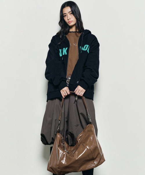 NICOLE MEGA SQUARE SHOULDER BAG #徐睿知同款! - 3 COLORS BROWN