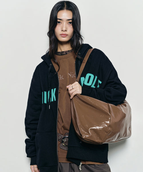 NICOLE MEGA SQUARE SHOULDER BAG #徐睿知同款! - 3 COLORS BROWN
