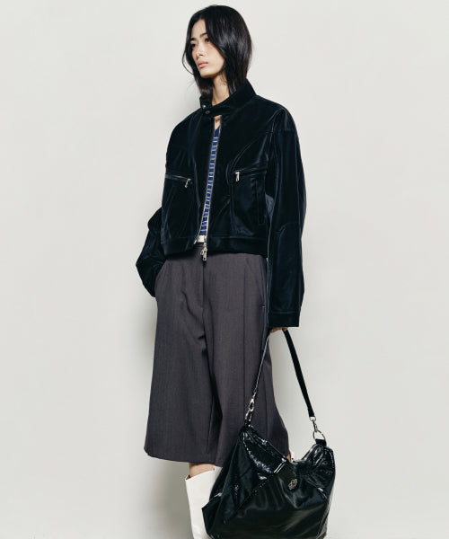 NICOLE MEGA SQUARE SHOULDER BAG #徐睿知同款! - 3 COLORS BLACK