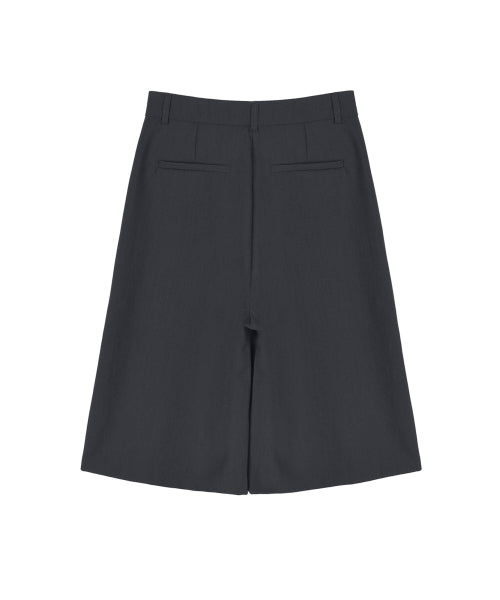 WIDE PINTUCK BERMUDA PANTS #徐睿知同款! - 2 COLORS CHARCOAL