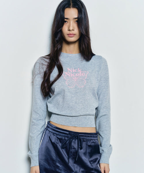 MINI BUTTERFLY SIGNATURE SLEEVE KNIT #徐睿知同款! - 6 COLORS PINK