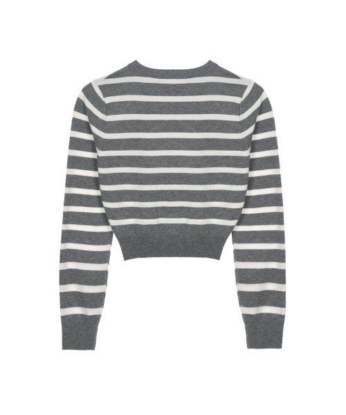 MINI BUTTERFLY SIGNATURE STRIPE KNIT #徐睿知同款! - 4 COLORS GREY