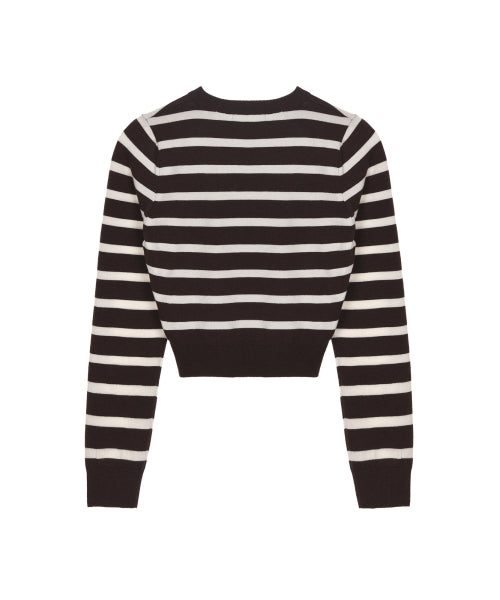 MINI BUTTERFLY SIGNATURE STRIPE KNIT #徐睿知同款! - 4 COLORS BROWN
