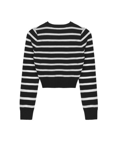 MINI BUTTERFLY SIGNATURE STRIPE KNIT #徐睿知同款! - 4 COLORS BLACK