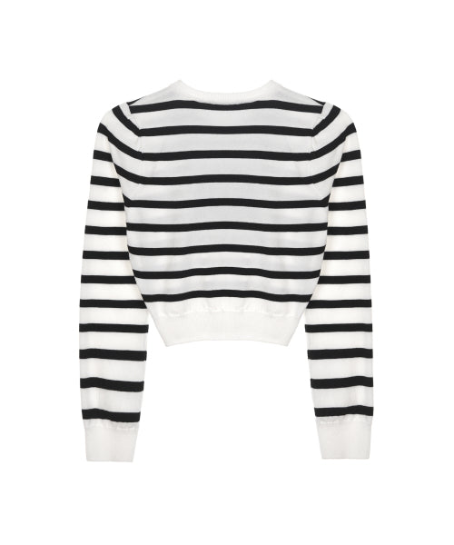 MINI BUTTERFLY SIGNATURE STRIPE KNIT #徐睿知同款! - 4 COLORS IVORY