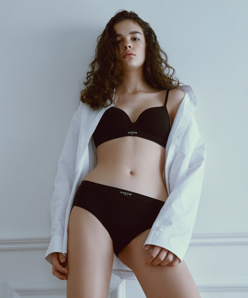 UNDERWEAR W BASIC LOGO HIPSTER - 4 COLORS BLACK