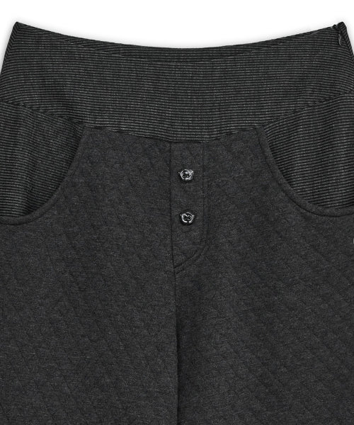 FLAP BUTTON PANTS - 2 COLORS CHARCOAL