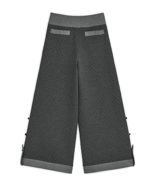FLAP BUTTON PANTS - 2 COLORS GREY