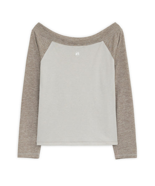 LOVE SICK DRAWING OFF-SHOULDER TOP - 3 COLORS BROWN