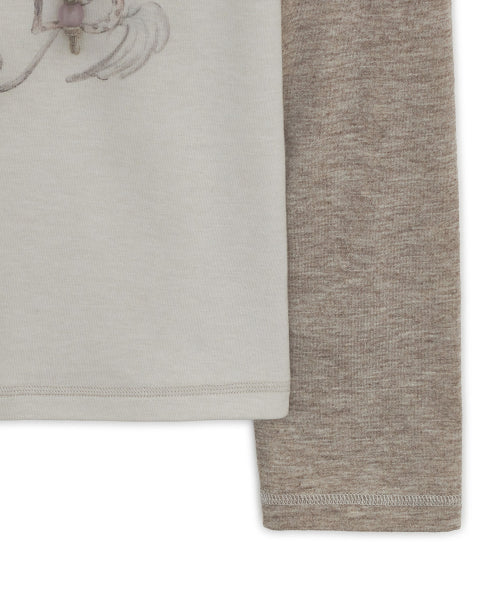 LOVE SICK DRAWING OFF-SHOULDER TOP - 3 COLORS BROWN