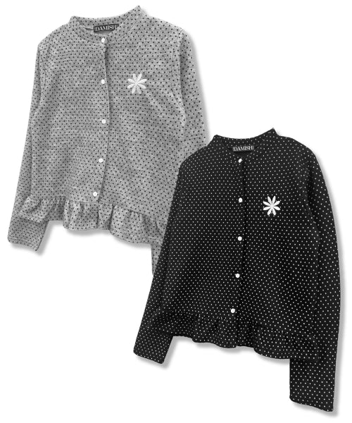 DOT DAISY LOGO KNIT CARDIGAN BLACK