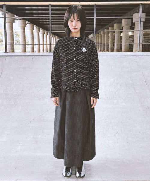 DOT DAISY LOGO KNIT CARDIGAN BLACK