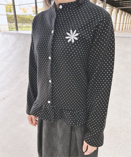 DOT DAISY LOGO KNIT CARDIGAN BLACK
