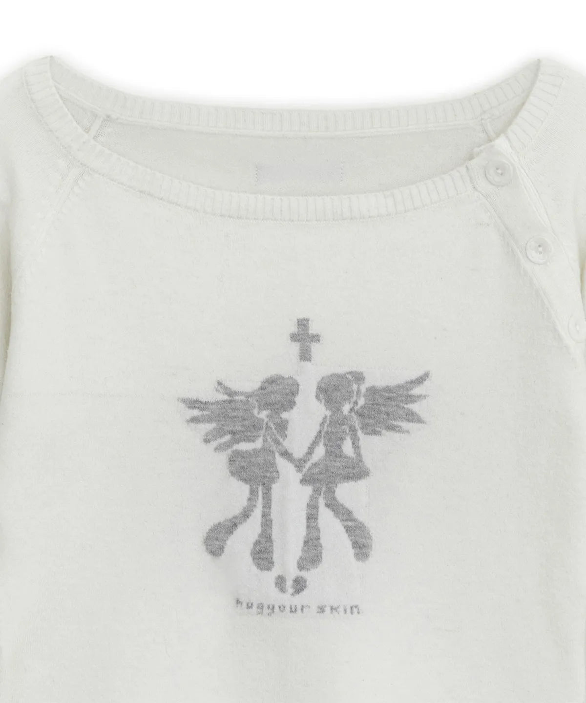 Fallen Angel Button Knit Top - WHITE #YUNA同款!