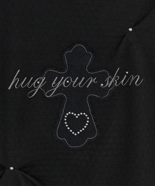 LACE HOOD TEE - 2 COLORS BLACK