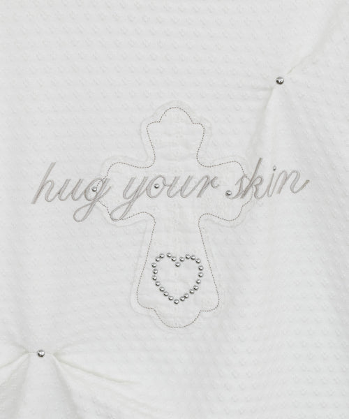 LACE HOOD TEE - 2 COLORS WHITE